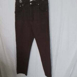 St. John's Bay Chocolate Brown Stretch Jeans Sz 14